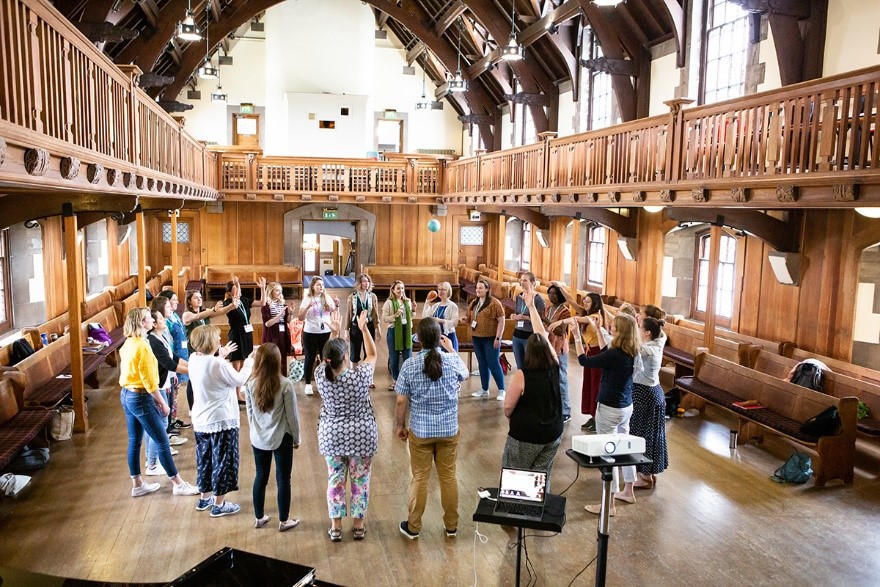 Group of people taking part in a National Youth Choir of Scotland activity